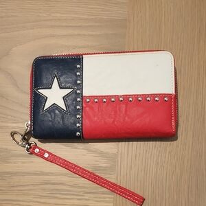 Stylish Red, White, and Blue Women's Wristlet Wallet!